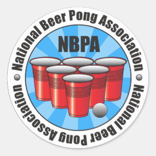 NNBPA National Beer Pong Association Starburst Ronde Sticker