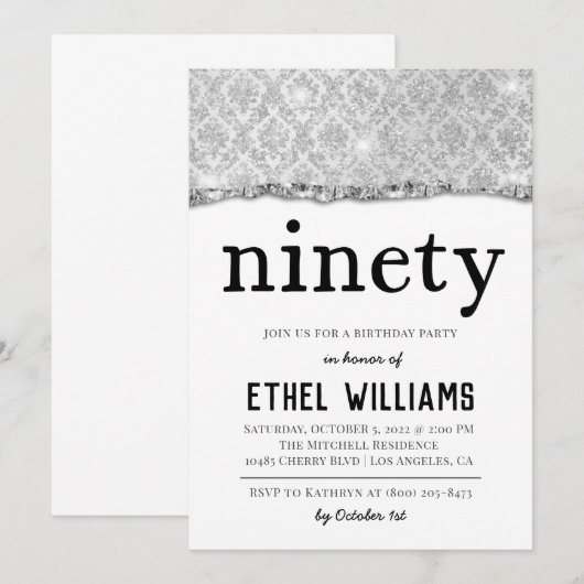 Nnegentiety Diamond Birthday Uitnodiging (Voorkant / Achterkant)