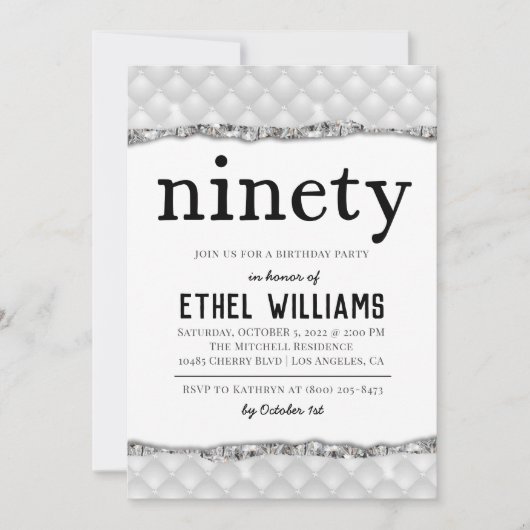 Nnegentiety Diamond Birthday Uitnodiging (Voorkant)
