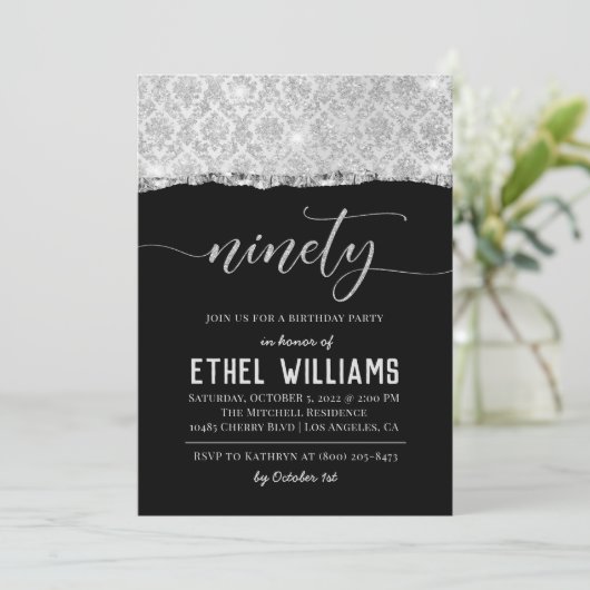 Nnegentiety Diamond Birthday Uitnodiging (Staand voorkant)