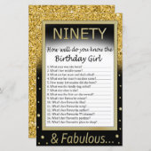 Nnegentig Hoe goed ken je het verjaardagsmeisje? (Voorkant / Achterkant)