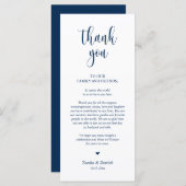Nner Place Setting Hartelijk dank, Navy Blue Card Programmakaart (Voorkant / Achterkant)