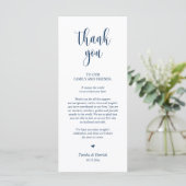 Nner Place Setting Hartelijk dank, Navy Blue Card Programmakaart (Staand voorkant)
