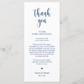 Nner Place Setting Hartelijk dank, Navy Blue Card Programmakaart (Voorkant)