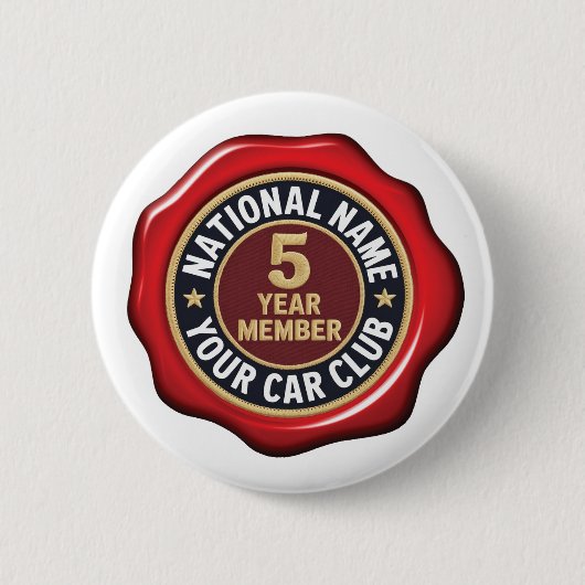 NNY Car Club Knop Ronde Button 5,7 Cm (Voorkant)