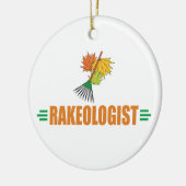 nny Leaf Raking Keramisch Ornament (Links)