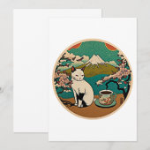 No 01, Happy Hawaiian Lucky Cat Drink koffie Bedankkaart (Voorkant / Achterkant)