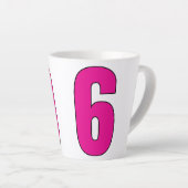 No. 06 – Stijlvolle Numeric Statement Art Latte Mok (Rechterhoek)