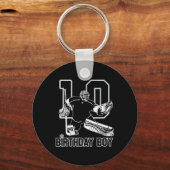 No. 10 Ice Hockey Goalie Happy 10th Birthday Boy  Sleutelhanger (Voorkant)