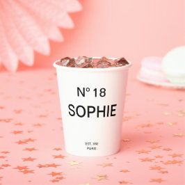 No 18 French Chic 18e Verjaardagsfeest Papieren Bekers