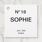 No 18 French Chic 18th Birthday Party Bedankjes Labels (Voorkant)