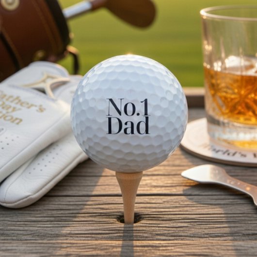 No.1 Dad Golfballen | Grappig Vaderdag Golf Cadeau