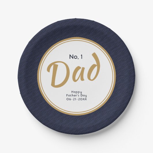 "No.1 Dad" Happy Vaderdag Party Custom Date Papieren Bordje (Voorkant)