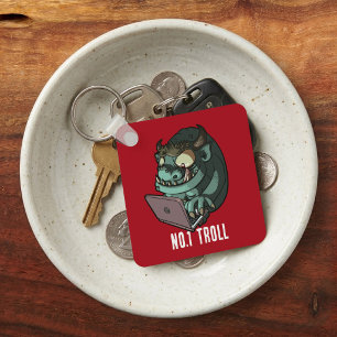 No.1 Troll Internet Troll op Laptop Cartoon Sleutelhanger