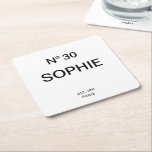 No 30 French Chic 30th Birthday Party Kartonnen Onderzetters<br><div class="desc">Add a touch of chic French-inspired elegance to an unforgettable celebration with these Chic French No. 30 Birthday Party Paper Coasters. Designed with a stylish “No. 30” lettering and personalized with a custom name, Est. year and location, these paper coasters elevate any 30th birthday party bar or table setting with...</div>