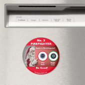 No. 3 BRANDWEERMAN Kerstman kijkt Magneet (Insitu (Vaatwasser))