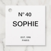 No 40 French Chic 40th Birthday Party Bedankjes Labels (Voorkant)