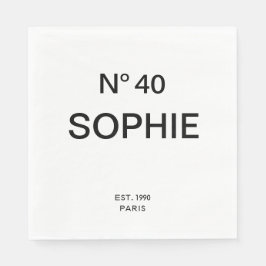 No 40 French Chic 40th Birthday Party Servet