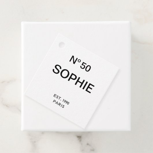 No 50 French Chic 50th Birthday Party Bedankjes Labels (In situ)