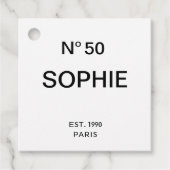 No 50 French Chic 50th Birthday Party Bedankjes Labels (Voorkant)