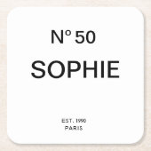 No 50 French Chic 50th Birthday Party Kartonnen Onderzetters (Voorkant)