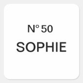 No 50 French Chic 50th Birthday Party Vierkante Sticker (Voorkant)