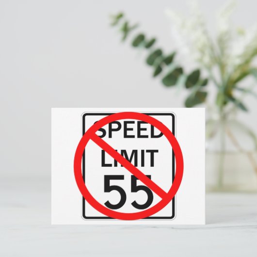 No. 55 mph snelheidsbegrenzingsteken briefkaart (Staand voorkant)