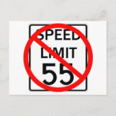 No. 55 mph snelheidsbegrenzingsteken briefkaart (Voorkant)