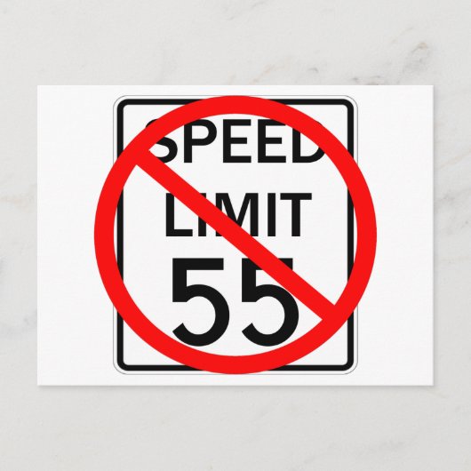 No. 55 mph snelheidsbegrenzingsteken briefkaart (Voorkant)