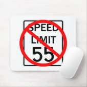 No. 55 mph snelheidsbegrenzingsteken muismat (Met muis)