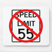 No. 55 mph snelheidsbegrenzingsteken muismat (Voorkant)