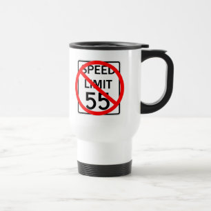 No. 55 mph snelheidsbegrenzingsteken reisbeker