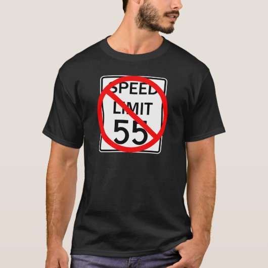 No. 55 mph snelheidsbegrenzingsteken t-shirt (Voorkant)