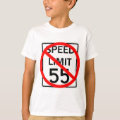 No. 55 mph snelheidsbegrenzingsteken t-shirt (Voorkant)