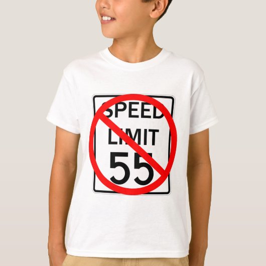 No. 55 mph snelheidsbegrenzingsteken t-shirt (Voorkant)