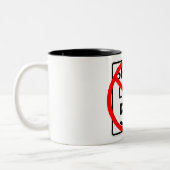 No. 55 mph snelheidsbegrenzingsteken tweekleurige koffiemok (Links)