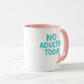No Adulting Today Funny Relaxed Message Combo Mug Mok (Voorkant rechts)