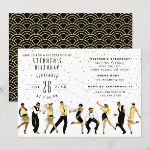 NO AGE Art Deco/Gatsby/1920s Verjaardagsfeest Kaart