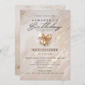 NO AGE Modern Elegant Faux Gold Foil Verjaardag Kaart (Voorkant / Achterkant)