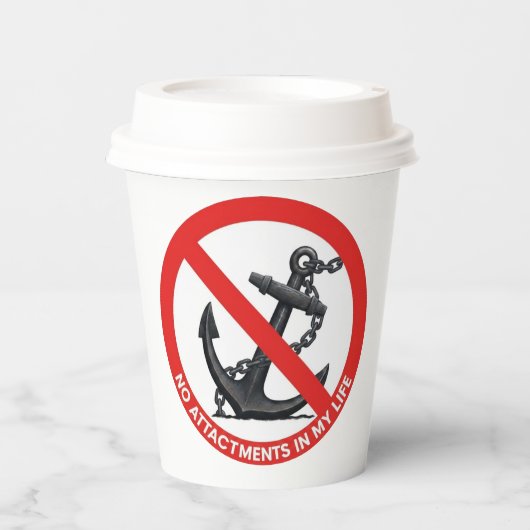 No attachments in my life papieren bekers (Voorkant)