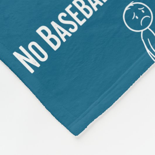 No Baseball Today Sad Stick Figure Baseball lovers Fleece Deken (Hoek)