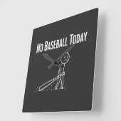 No Baseball Today Sad Stick Figure Baseball lovers Vierkante Klok (Hoek)