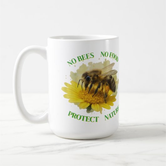 No Bees No Food – Protect Nature Tasse Koffiemok (Links)