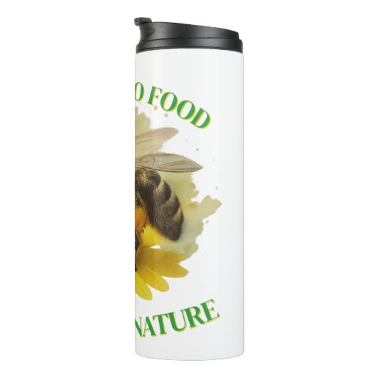 No Bees No Food – Protect Nature Thermobecher Thermosbeker (Geroteerd rechts)
