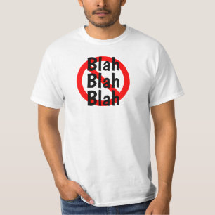 NO Blah Blah Blah-aanmeldgegevens rood, wit en zwa T-shirt