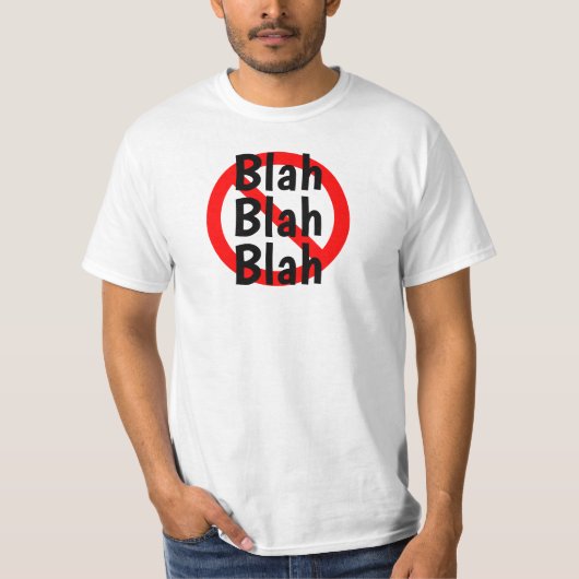 NO Blah Blah Blah-aanmeldgegevens rood, wit en zwa T-shirt (Voorkant)
