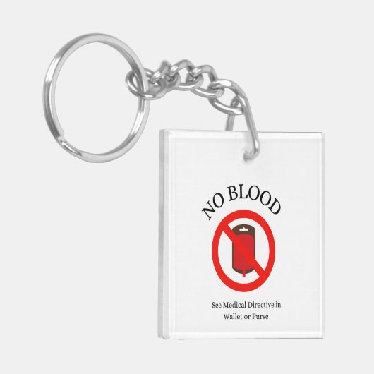 "No blood" keychains Sleutelhanger (Voorkant Links)