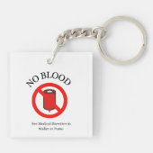 "No blood" keychains Sleutelhanger (Achterkant)