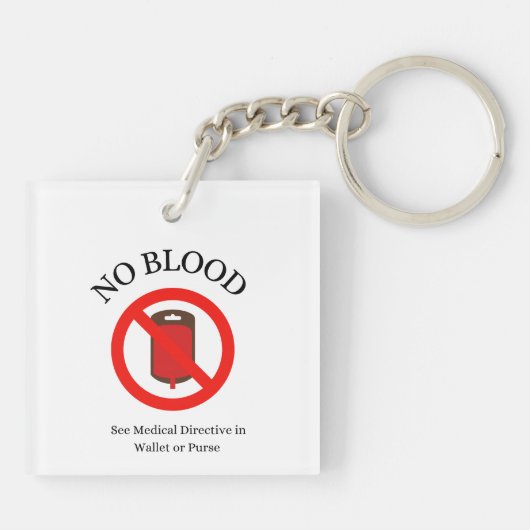 "No blood" keychains Sleutelhanger (Achterkant)