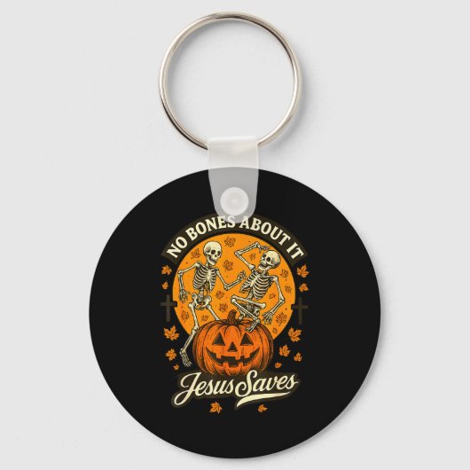 No Bones About It Jesus Saves Christian Halloween  Sleutelhanger (Voorkant)